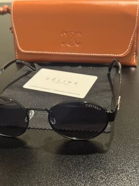 Celine Black Oval Sunglasses